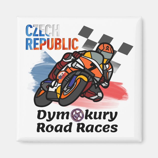 Íman Corridas De Motociclismo De Dymokury (Frente)