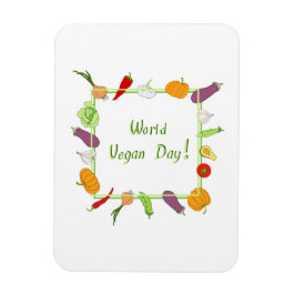 Íman Corte Minimalista do Dia Mundial da Vegetariana