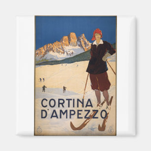 Íman Cortina d'Ampezzo Viagens vintage Art