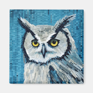 Íman Coruja Animal Bird Art Decor Paint Mosaico