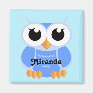 Íman "Coruja azul pequena" - personalizada