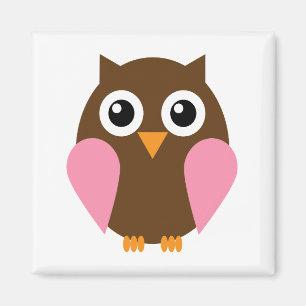 Íman Coruja cor-de-rosa