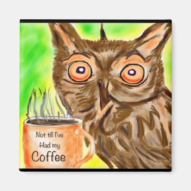 Íman Coruja de café da manhã (Frente)
