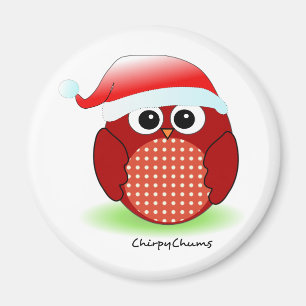 Íman Coruja do vermelho do Natal