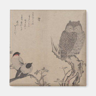 Íman Coruja-grande-coroa-coroa - Kitagawa Utamaro
