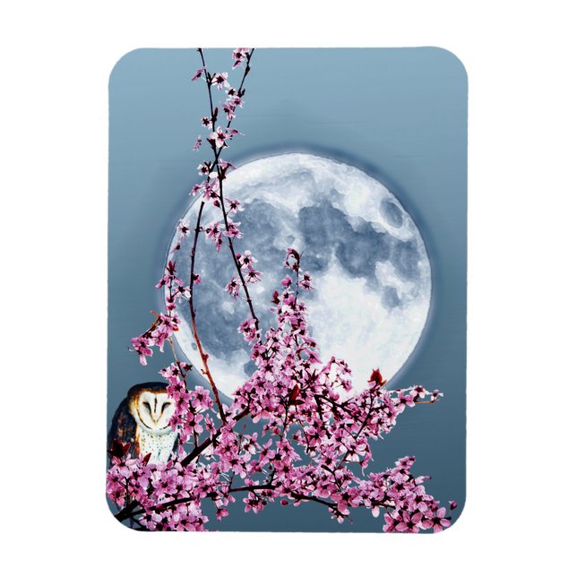 Íman Coruja na Árvore de Ameixa (Vertical)