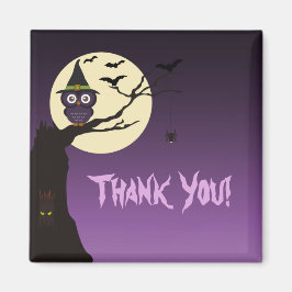 Íman Coruja no ramo de árvore Halloween Obrigado Magnet