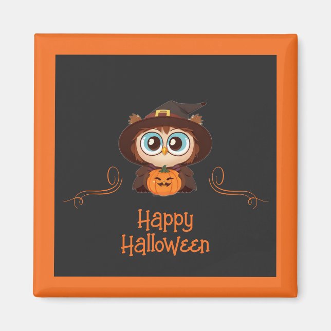 Íman Coruja/Queda/Outono/Halloween/abóbora (Frente)