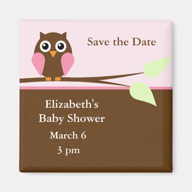 Íman Coruja Rosa (Frente)