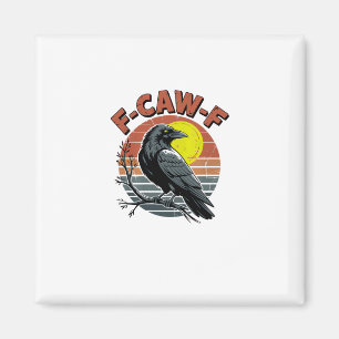 Íman Corvo Engraçado F-Caw-F Retro Pôr do Sol Design Tr