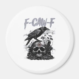 Íman Corvo F-Caw-F Engraçado Funny Halloween Retro Clás