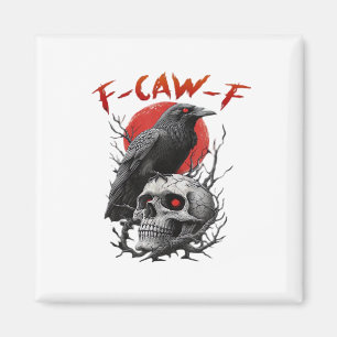 Íman Corvo, F-Caw-F Pássaro Engraçado F-Caw-F Lua Gótic