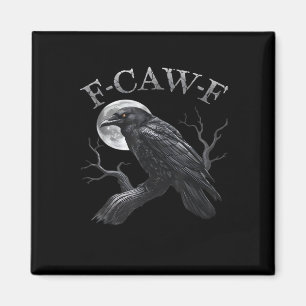 Íman Corvo F-Caw-F Pássaro Engraçado Lua Clássico Retrô