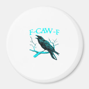 Íman Corvo F-Caw-F Pássaro Engraçado Retro