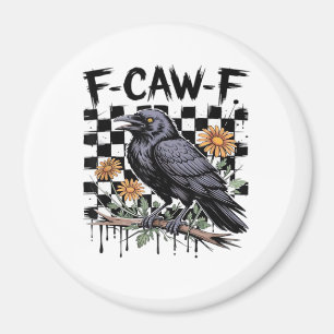 Íman Corvo Floral, F-Caw-F Pássaro Engraçado FCAWF Lua