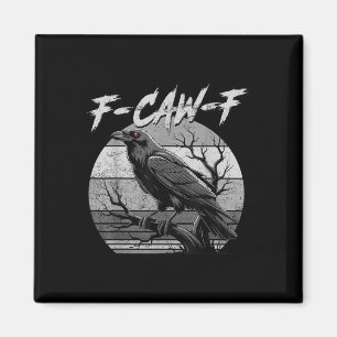 Íman Corvo Preto, F-caw-f Pássaro Preto Engraçado Lua G