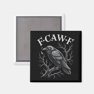 Íman Corvo Preto F-Caw-F Preto Engraçado Pássaro Lua Gó