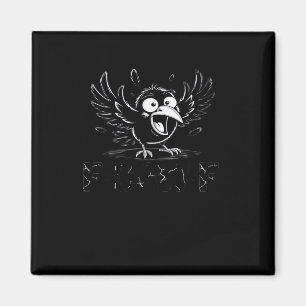 Íman Corvo, Retro F-Caw-F Pássaro Corvo Engraçado Pássa