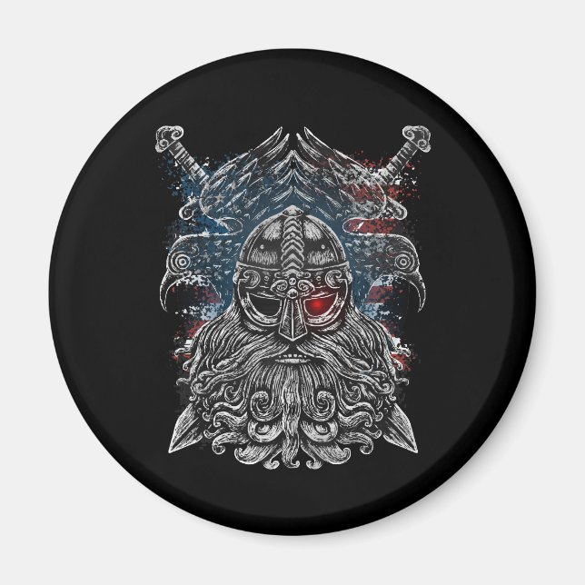 Íman Corvos de Odin e espadas Mitologia Viking EUA band (Frente)