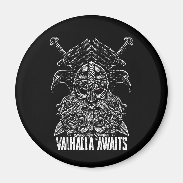 Íman Corvos de Odin Mitologia Viking Valhalla espera (Frente)