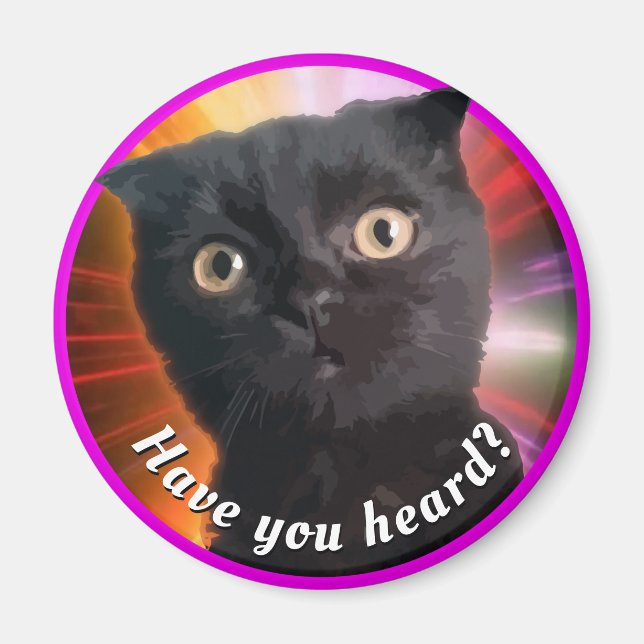 ÍMAN COSMIC GATINHO BUDDY CLASSIC ROUND STICKER (Frente)