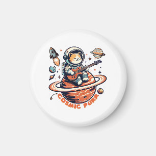 Íman Cosmic Purr - Gato Guitarrista Astro