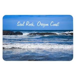 Íman Costa de Oregon da rocha do selo no Oceano