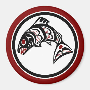 Íman Costa do Pacífico Noroeste Haida art Salmon