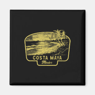 Íman Costa Maya México Praia Surf Vintage Azul Homens M