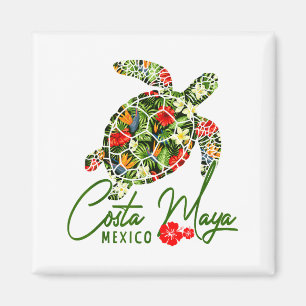 Íman Costa Maya México Tartaruga Marinha Hibisco Tropic