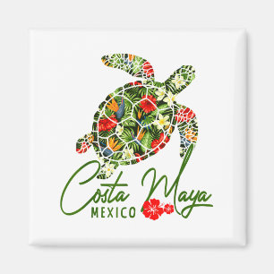 Íman Costa Maya México Tartaruga Marinha Hibisco Tropic