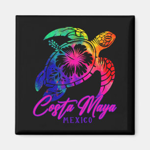 Íman Costa Maya México Tie Dye Tartaruga Marinha Hibisc