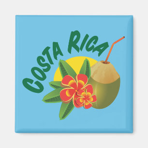 Íman Costa Rica com hibiscus e coco