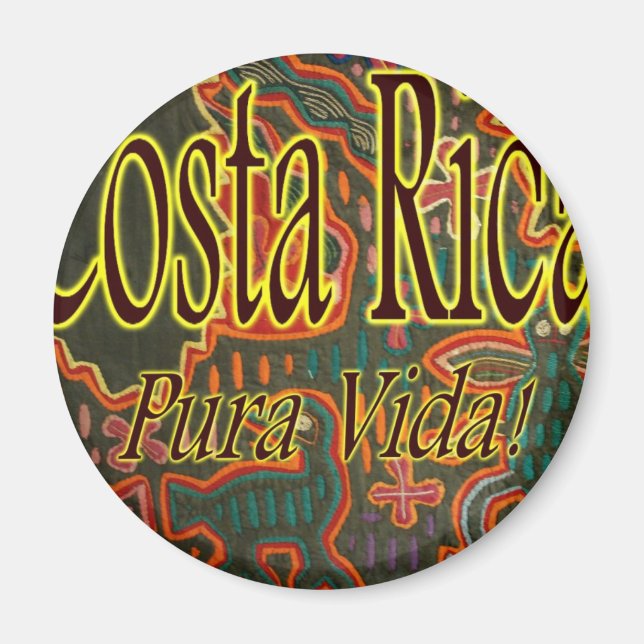 Íman Costa Rica Folk Art Pura Vida (Frente)
