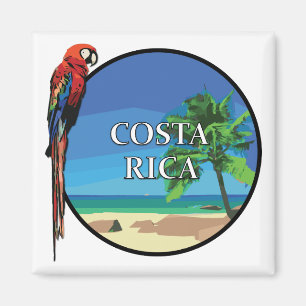 Íman Costa Rica - ímã quadrado de 2 polegadas