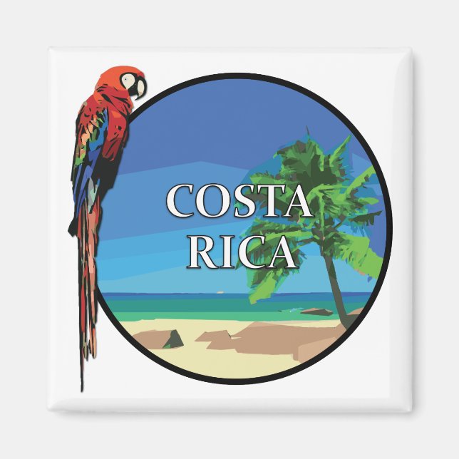 Íman Costa Rica - Magnet Quadrado de 2 Polegadas (Frente)