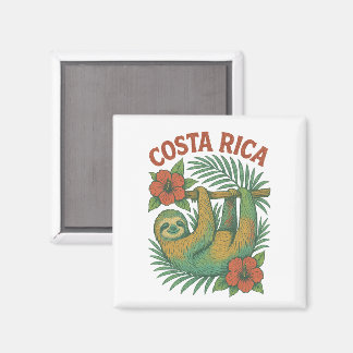 Íman Costa Rica Preguiça Tropical Colorida