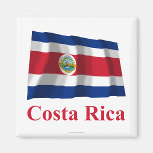 Íman Costa Rica que acena a bandeira com nome