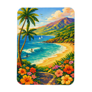 Íman Costa Tropical de Maui Havaí Viagem Retro