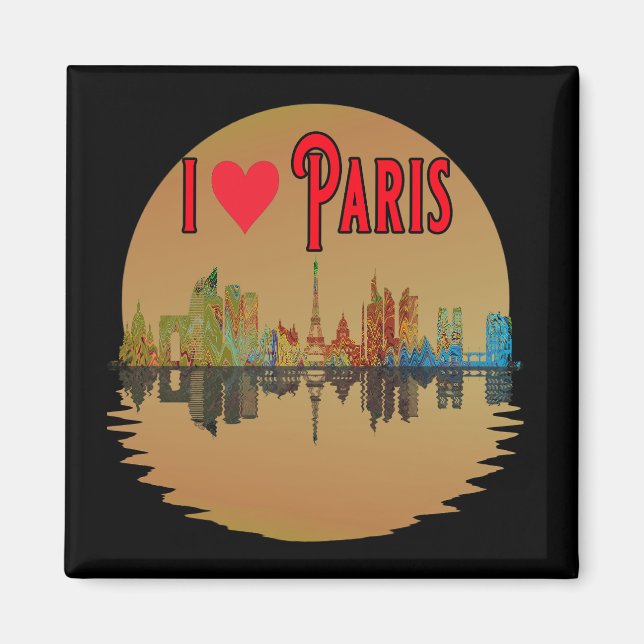 Íman Costume Adoro Paris Skyline Sunset Souvenir (Frente)