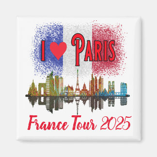Íman Costume Eu Amo Paris Skyline French Flag Souvenir