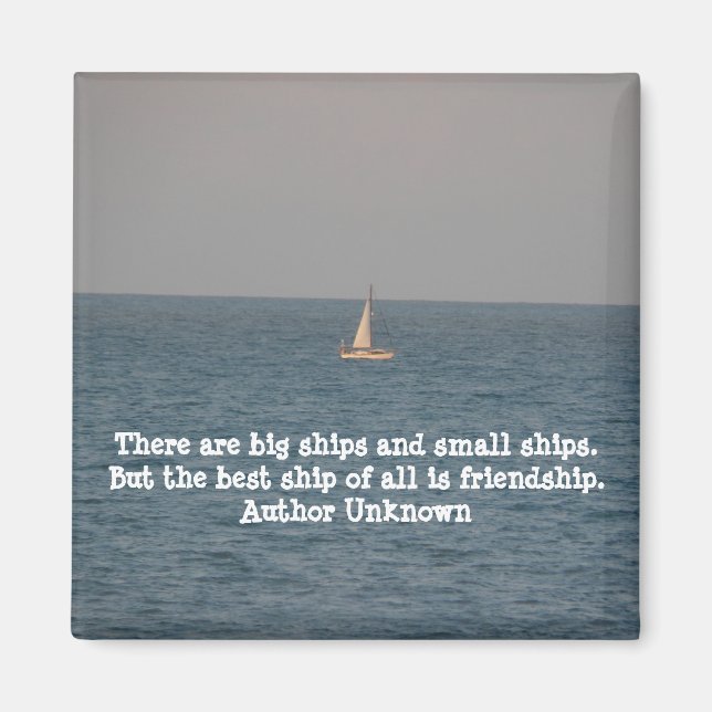 Íman Cota de Boat no Mar com Amizade (Frente)