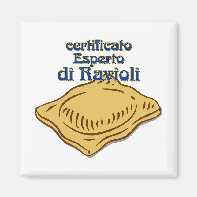 Íman Cota italiana Certificato Esperto di ravioli Pasta (Frente)
