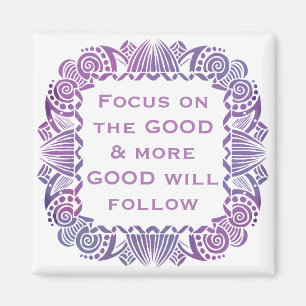 Íman Cota Motivacional Positiva em Roxo