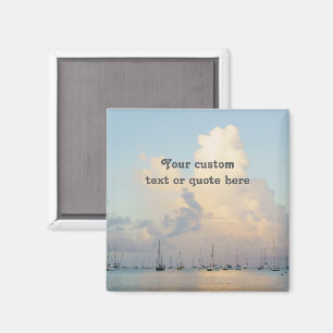 Íman Cota personalizada / Pôr do sol na baía personaliz