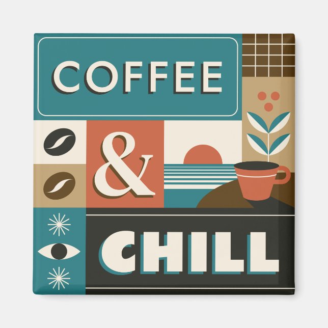 Íman Cotações Coloridas do Café (Frente)