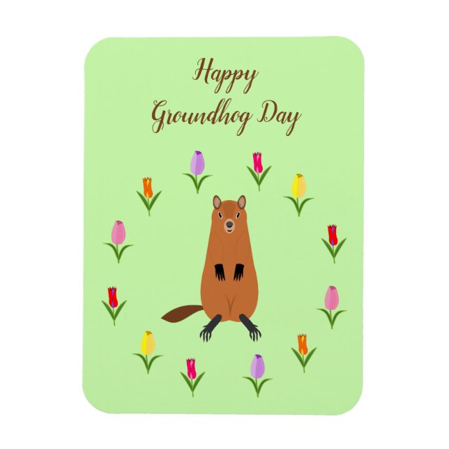 Íman Cotovelo e Flores de Tulipas Fáceis Personalizados (Vertical)