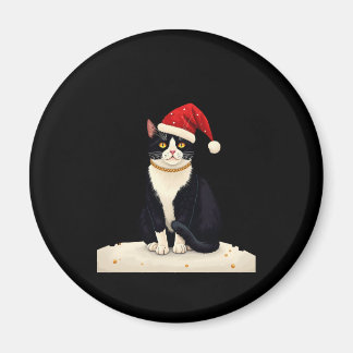 Íman Cottagecore Tuxedo Cat Funny Xmas Aesthetic Santa 