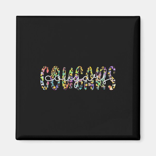 Íman Cougarts School Sports Fan Team Spirit Mascot Gift (Frente)