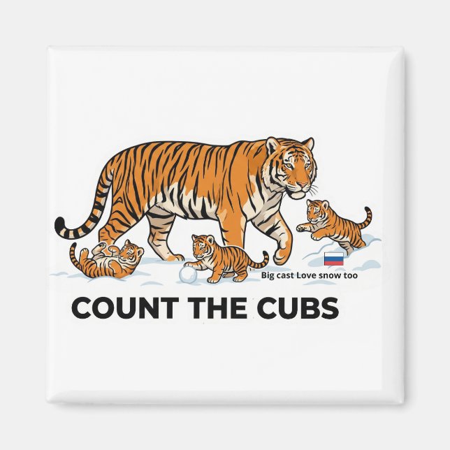 Íman Count the Cubs – Siberian Tiger Learning Magnet (Frente)